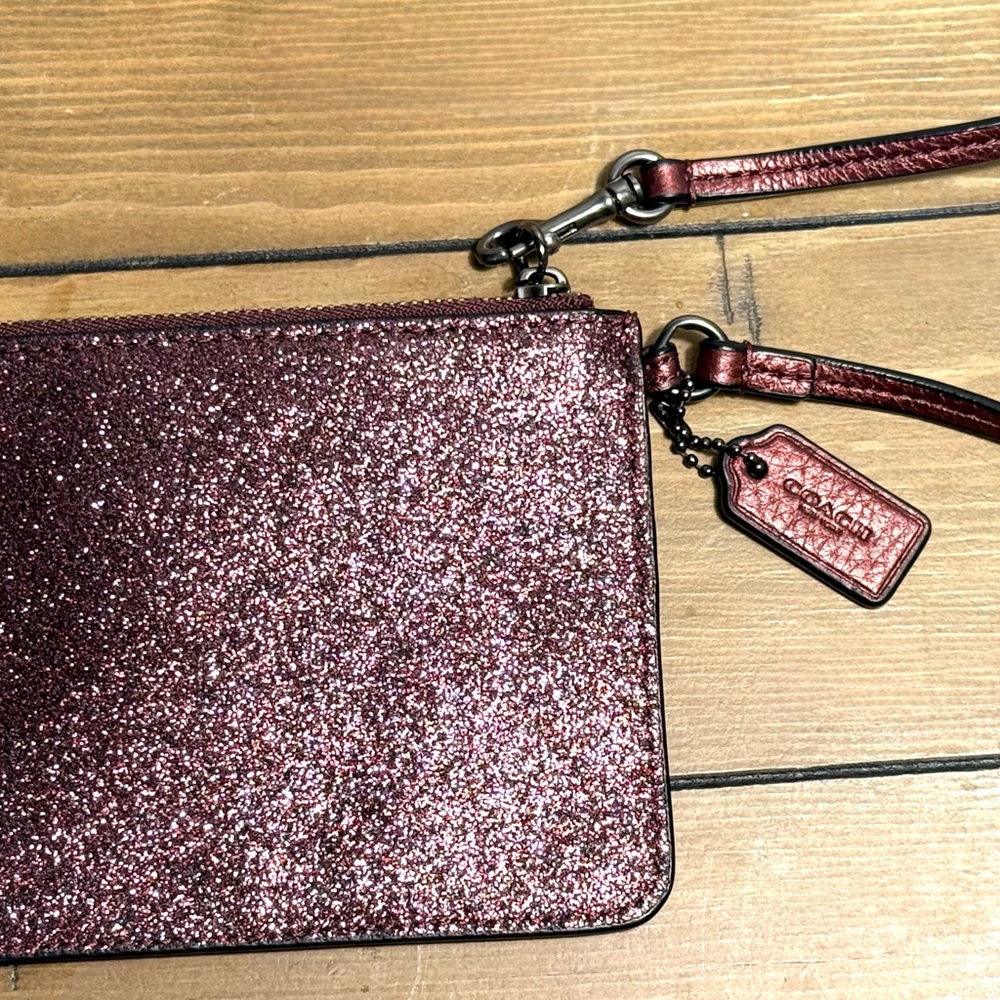 Coach Sparkling Wristlet in purple wine color EUC - Picture 3 of 8